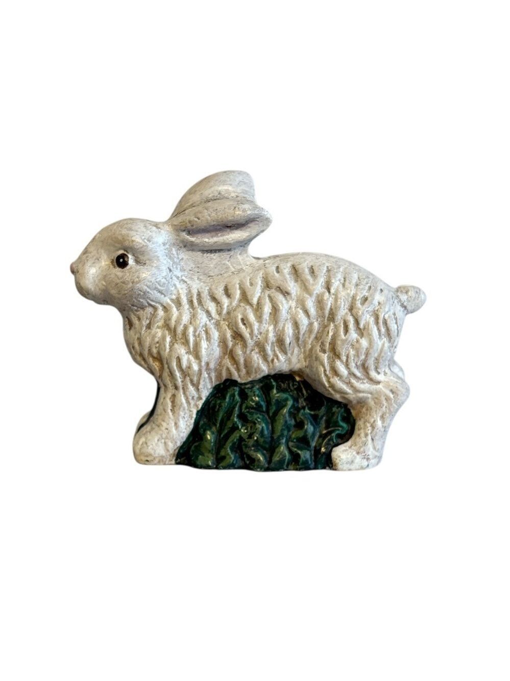 Russ Berrie Bunny Rabbit Figurine Olde World Heritage Collection Textured White